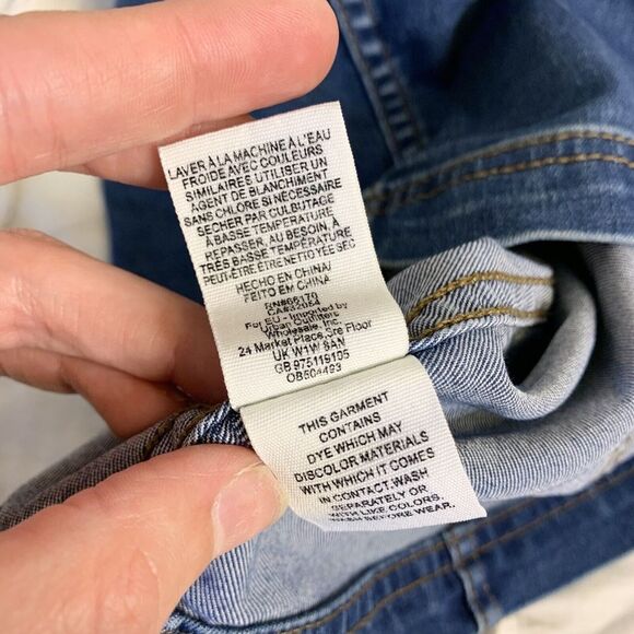 Free People (6) Women's Blue Denim Mini Skirt - Stretchy Jean Seam Detail - Picture 9 of 10